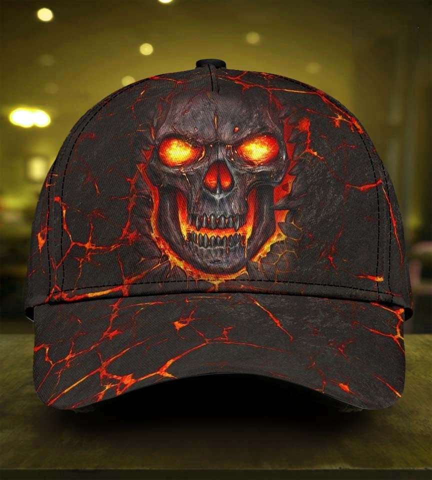 Skull Lava Fire Effect Design – Classic Cap