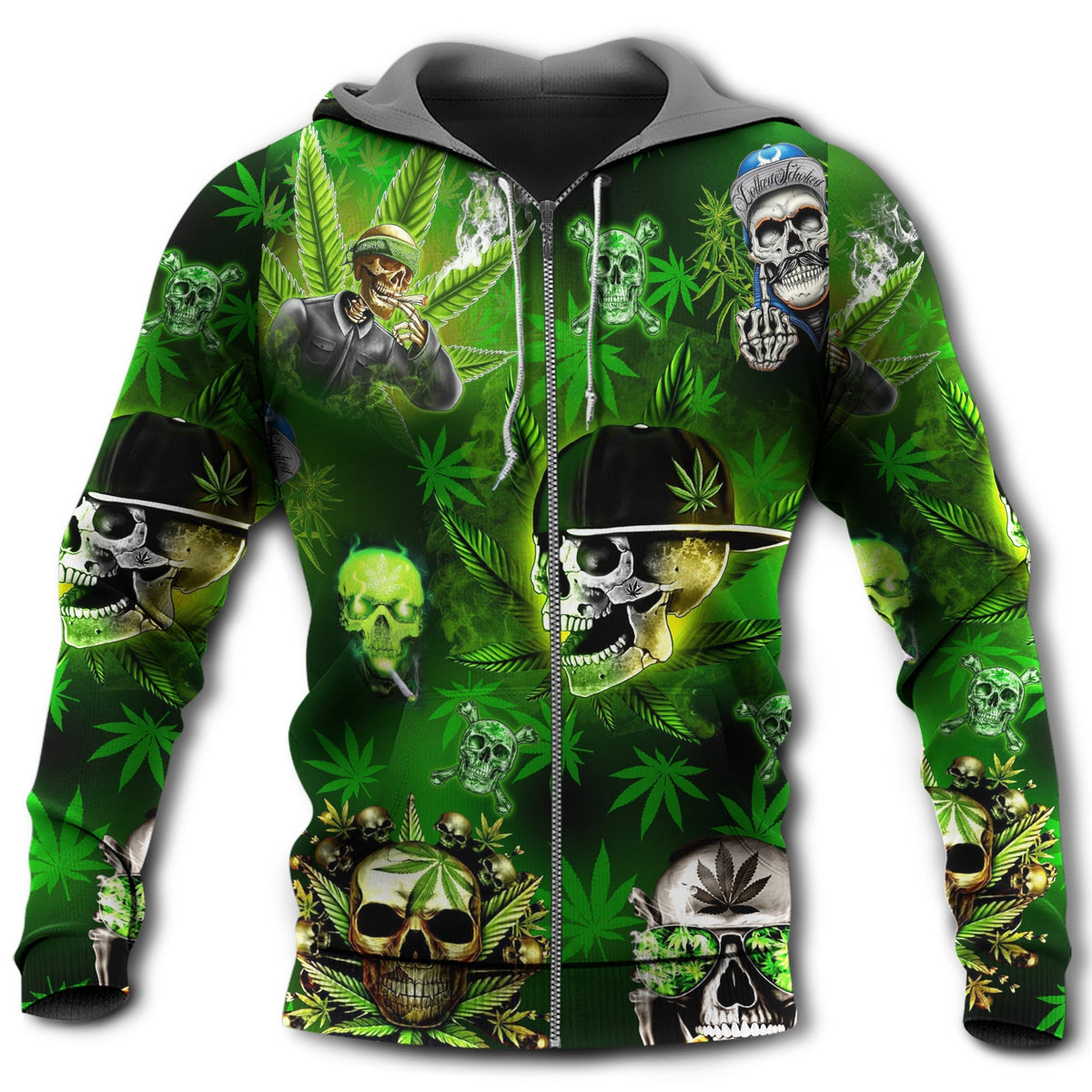 Skull Blue Smoke Artistic Style - 3D Hoodie