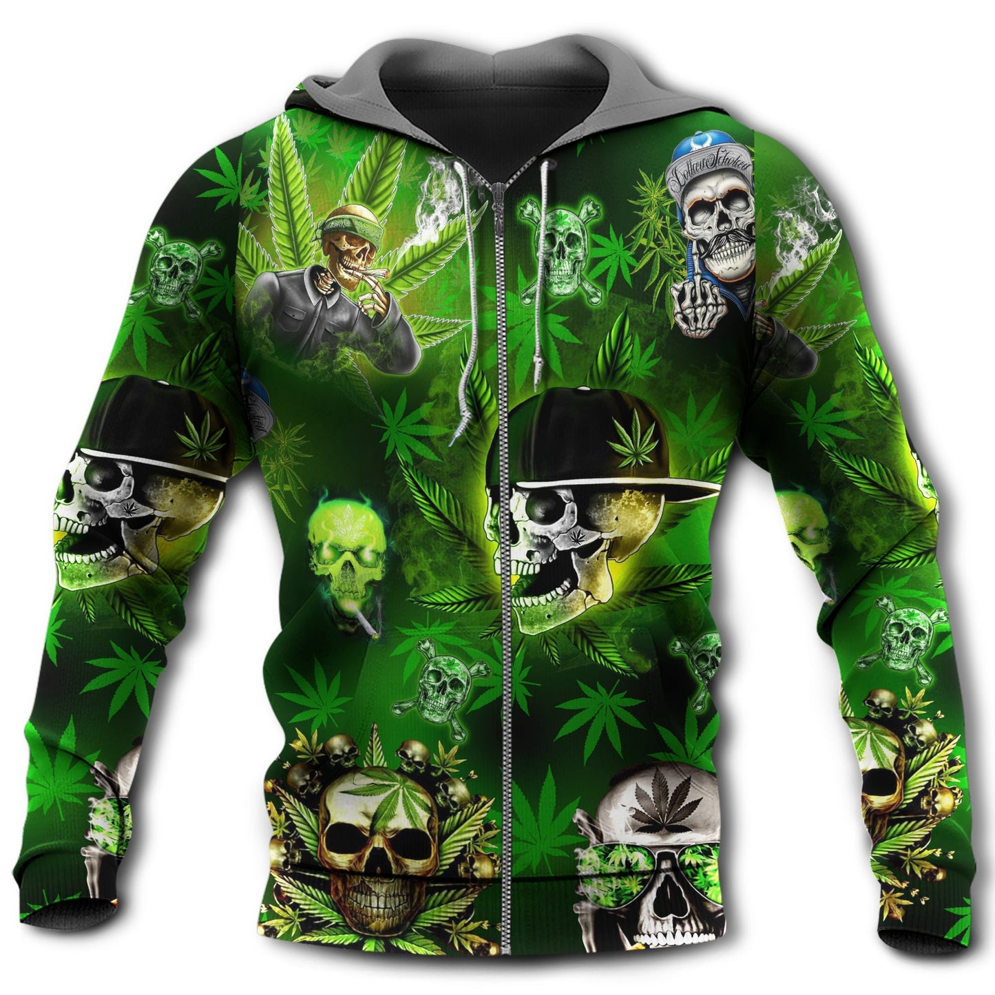 Skull Blue Smoke Artistic Style - 3D Hoodie