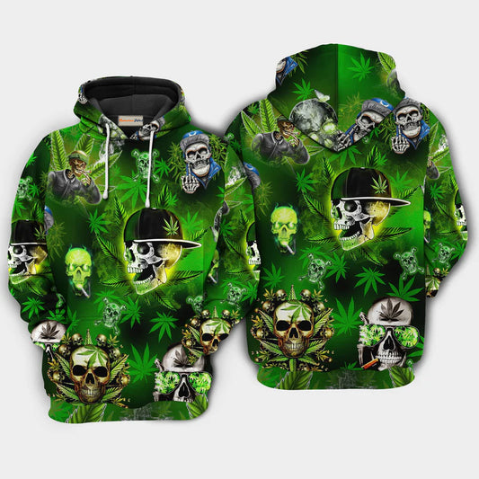 Skull Lets Get High Quote Art – 3D Hoodie