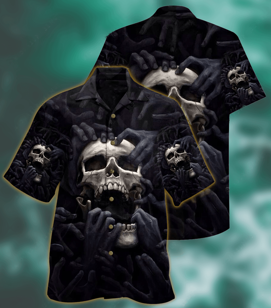 Skull Love Dark Aesthetic Style - Hawaiian Shirt

