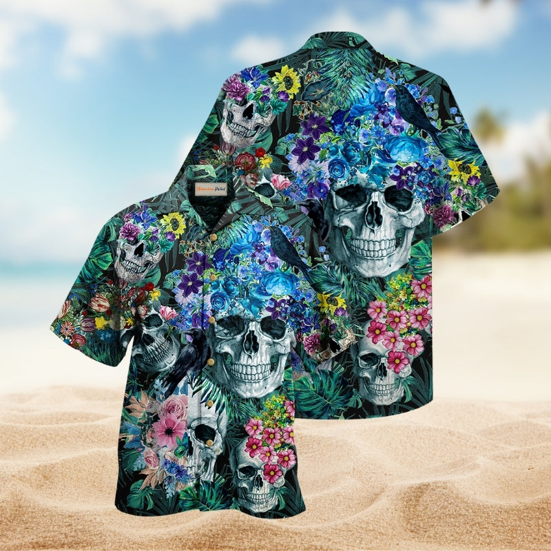 Skull Love Flowers Smile Happy Limited Edition – Hawaiian Shirt