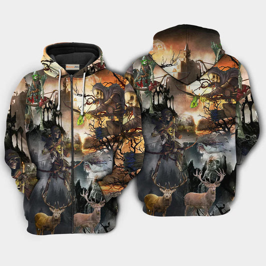 Skull Love Hunting Art – 3D Hoodie