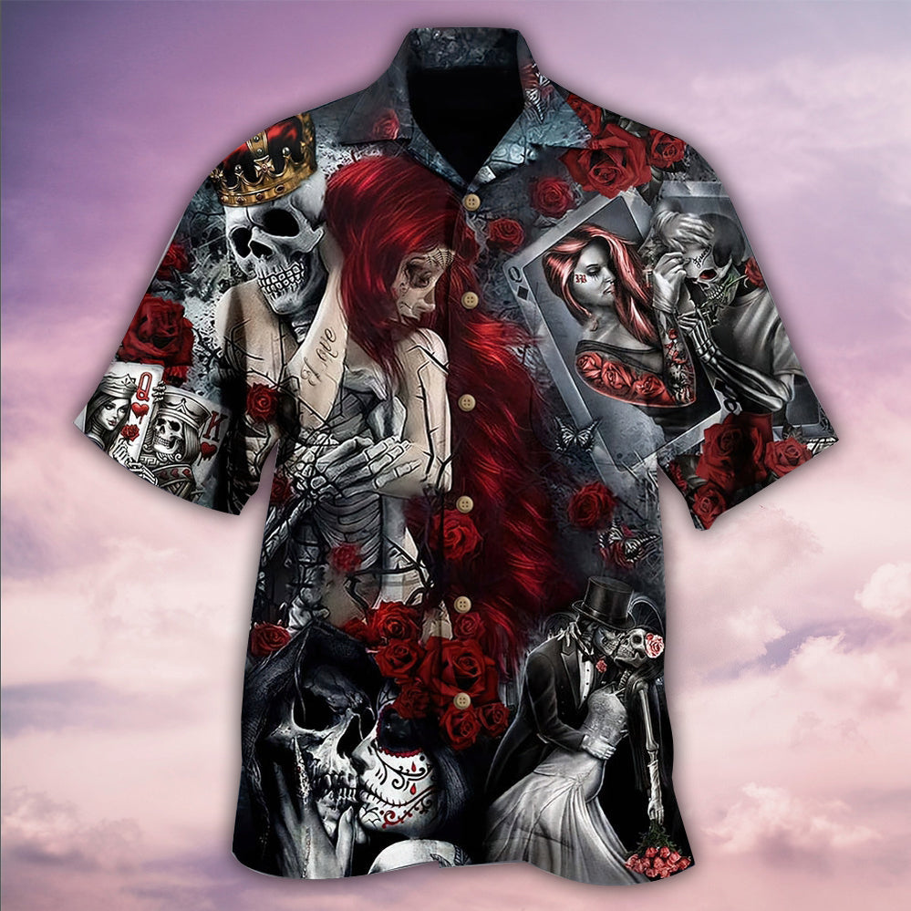 Skull Love Is Life Vintage Style - Hawaiian Shirt
