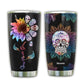 Skull Mandala Sunflower In Black 20 Oz Tumbler