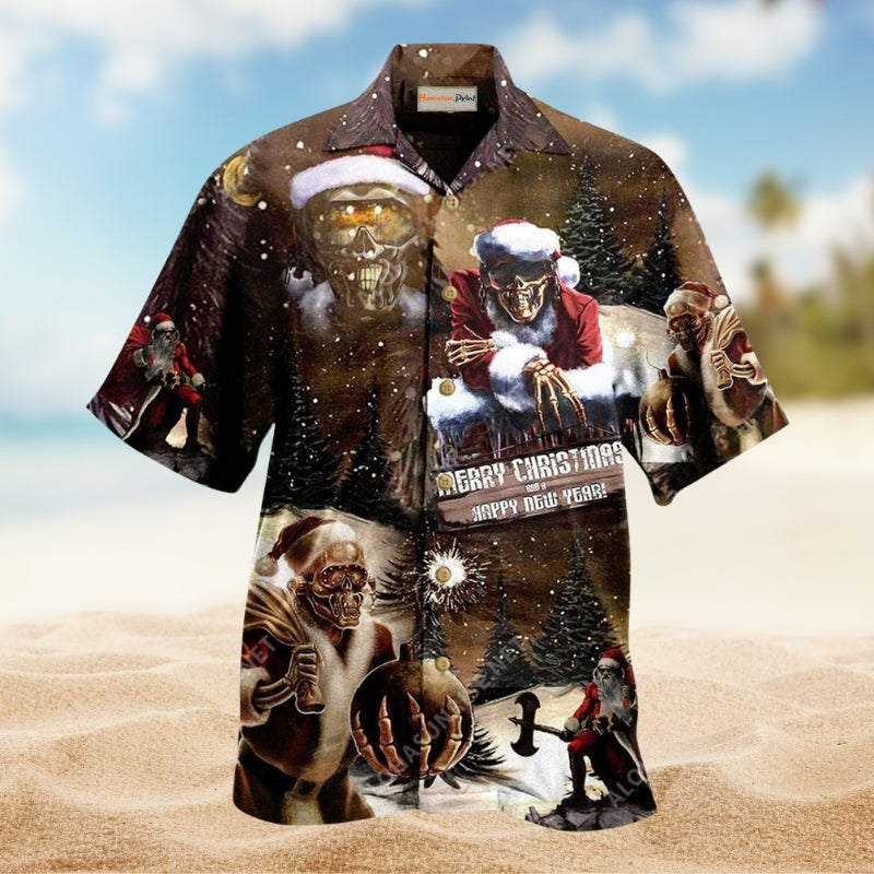 Skull Merry Christmas And Happy New Year Limited Edition – Hawaiian Shirt