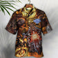 Flaming Skull Motorcycle Racing Fire – Hawaiian Shirt