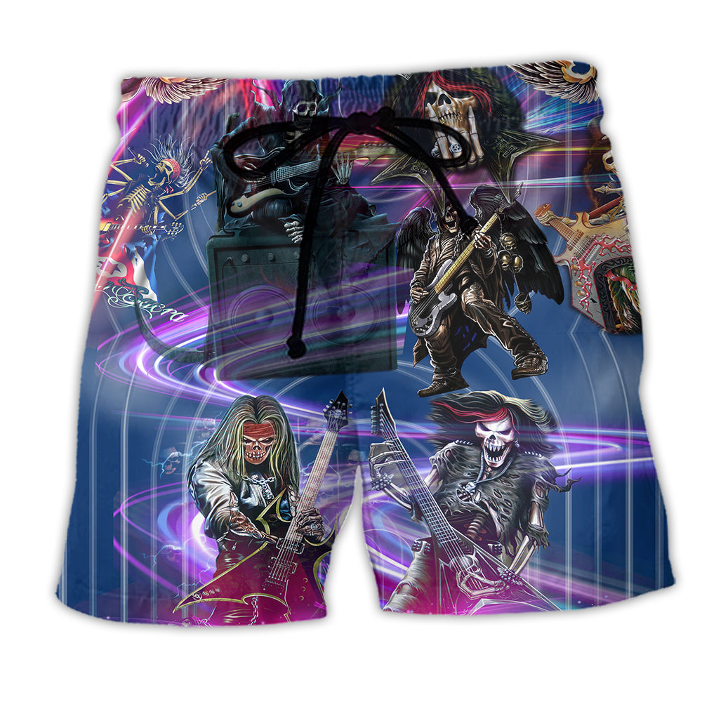 Neon Skull Music Crazy Style - Beach Short