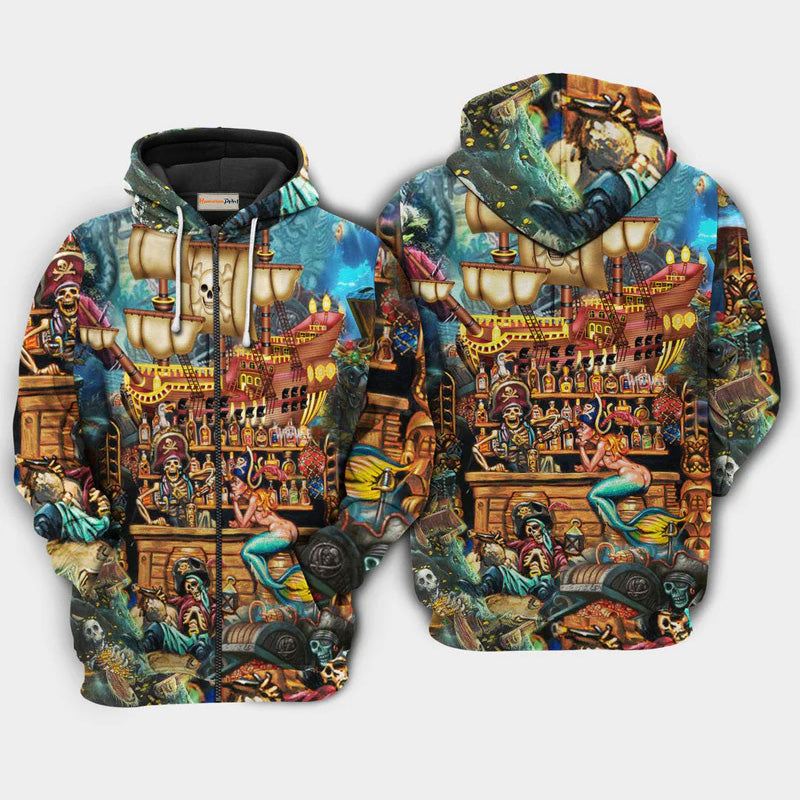 Skull Ocean Treasure Hunt Art – 3D Hoodie