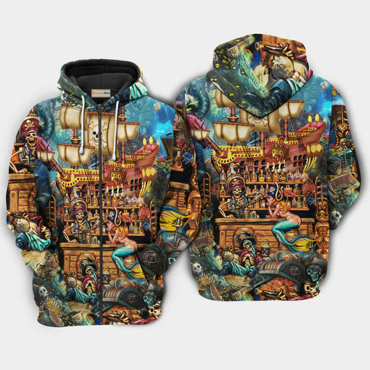 Skull Ocean Treasure Hunt Art – 3D Hoodie