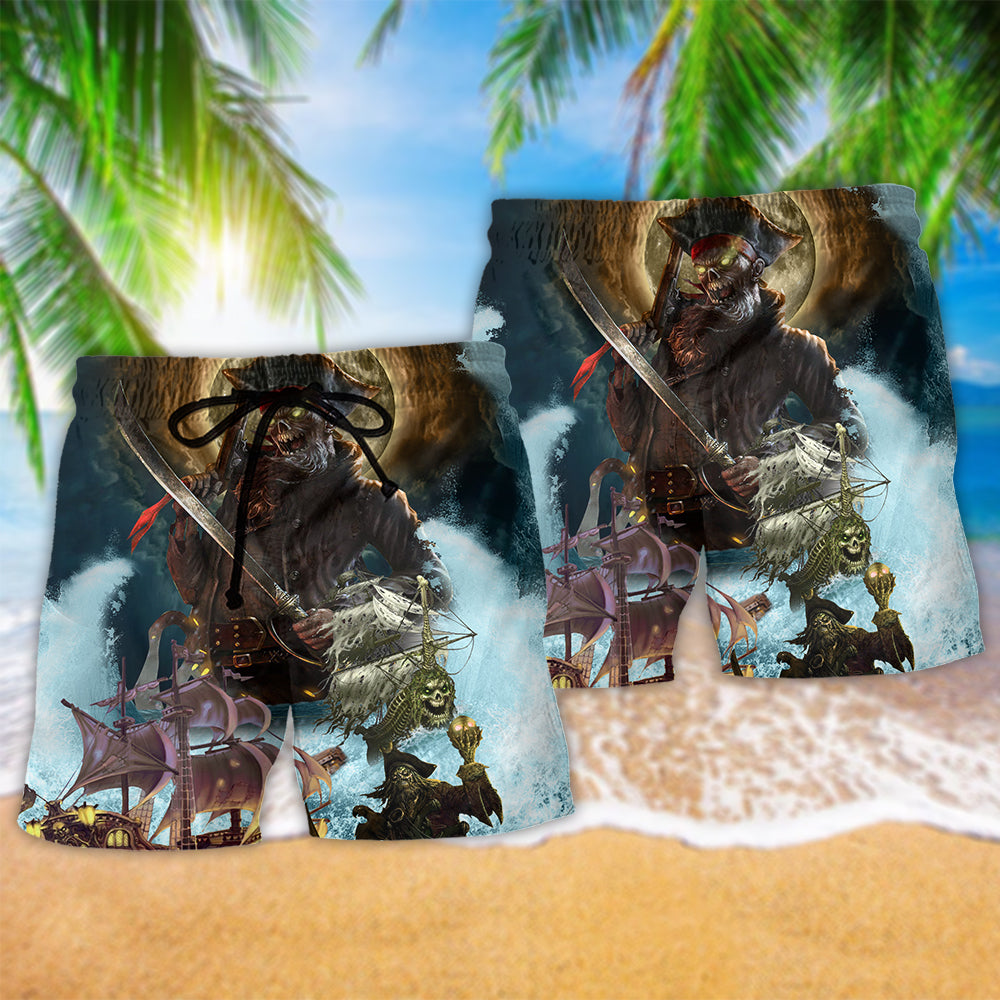 Skull Pirate Ocean Lover - Beach Short