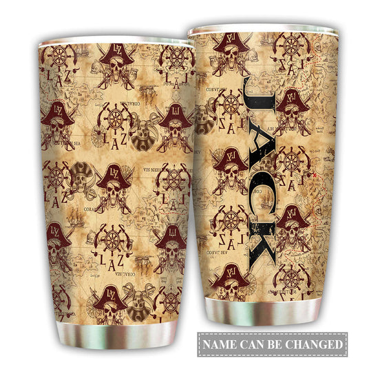 Pirate Skull Vintage Personalized 20 Oz Tumbler