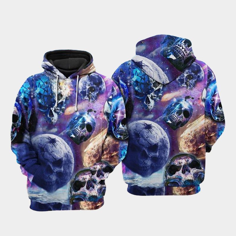 Skull Planet Galaxy Art – 3D Hoodie
