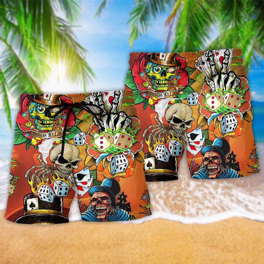 Skull Poker Life Choice Style – Beach Short