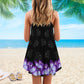 Purple Butterfly Skull Cool – Women's Summer Sleeveless V-Neck Camisole Dress