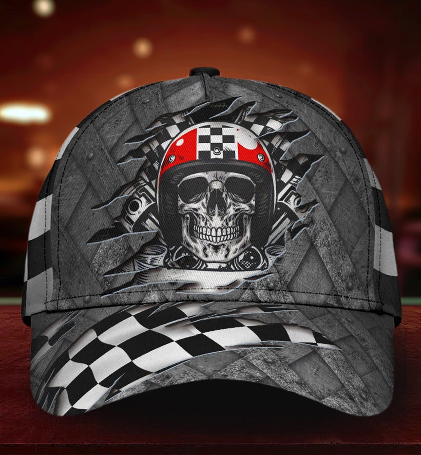 Skull Racing Crack Pattern – Classic Cap