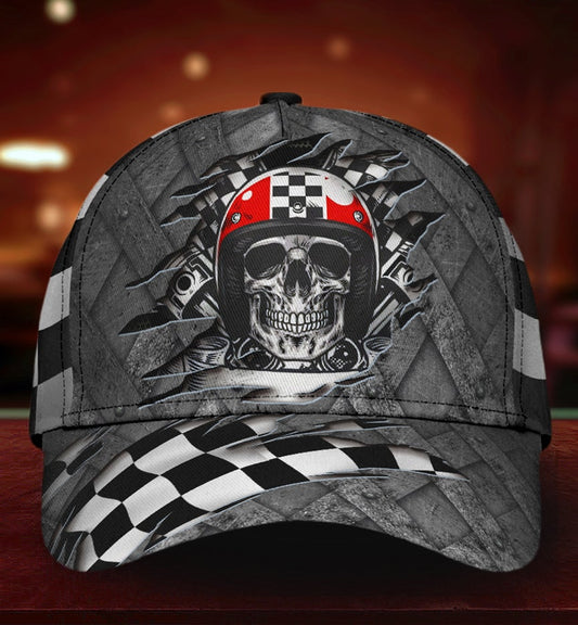 Skull Racing Crack Pattern – Classic Cap