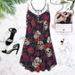 Tropical Sugar Skull Rose – Women's Summer Sleeveless V-Neck Camisole Dress