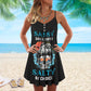 Sassy Salty Skull Style – Women's Summer Sleeveless V-Neck Camisole Dress