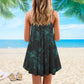 Green Smoke Skull Art – Women's Summer Sleeveless V-Neck Camisole Dress