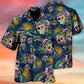 Skull With Flowers Artistic Contrast - Hawaiian Shirt