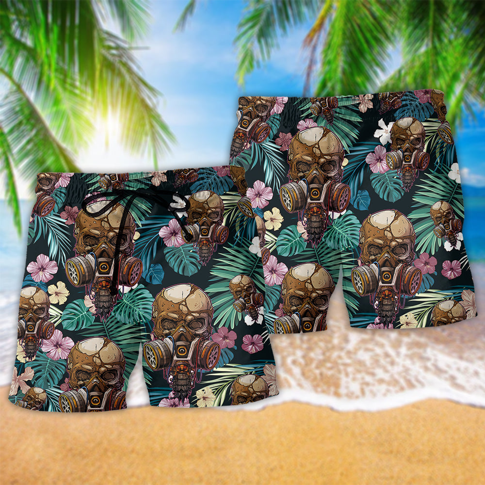 Skull Floral Lover Artistic Design – Beach Short