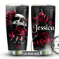 Skull Rose Personalized 20 Oz Tumbler For Coffee Travel And Daily Use