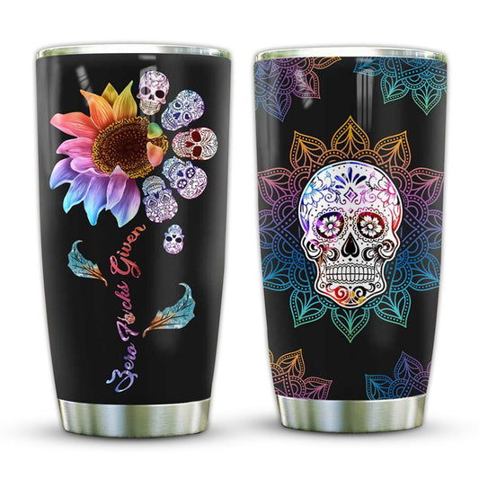 Skull Floral 20 Oz Tumbler For Office Travel