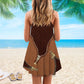 Sugar Skull Sunflower Leather – Women's Summer Sleeveless V-Neck Camisole Dress