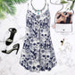 Tropical Skull Pattern – Women's Summer Sleeveless V-Neck Camisole Dress