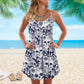 Tropical Skull Pattern – Women's Summer Sleeveless V-Neck Camisole Dress