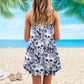 Tropical Skull Pattern – Women's Summer Sleeveless V-Neck Camisole Dress