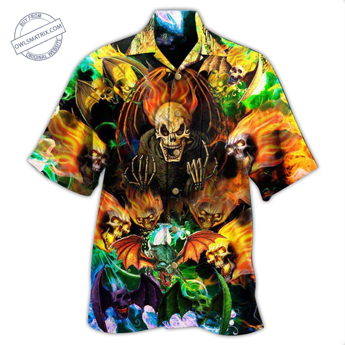 Hawaiian Shirt / Adults / S Skull With Bat Wings Edition - Hawaiian Shirt - HAWS19FNN110821 - Owls Matrix LTD
