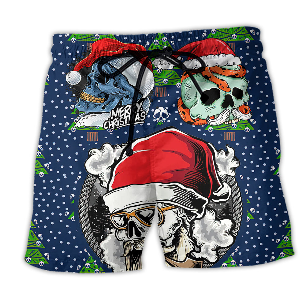 Skull Santa Hat Christmas Tree – Beach Short