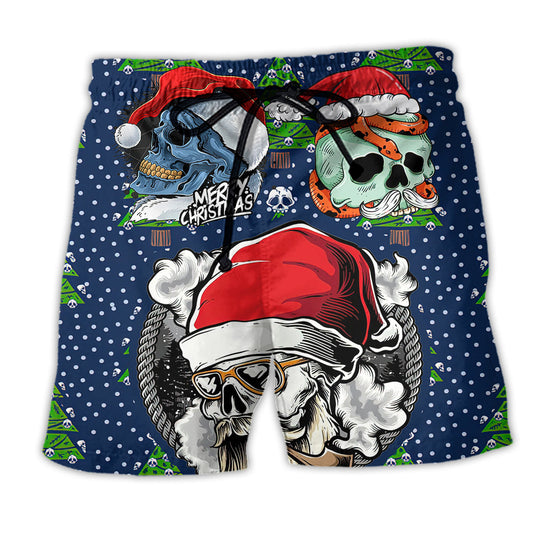 Skull Santa Hat Christmas Tree – Beach Short