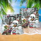 Christmas Skull Snow Holiday Art – Beach Short