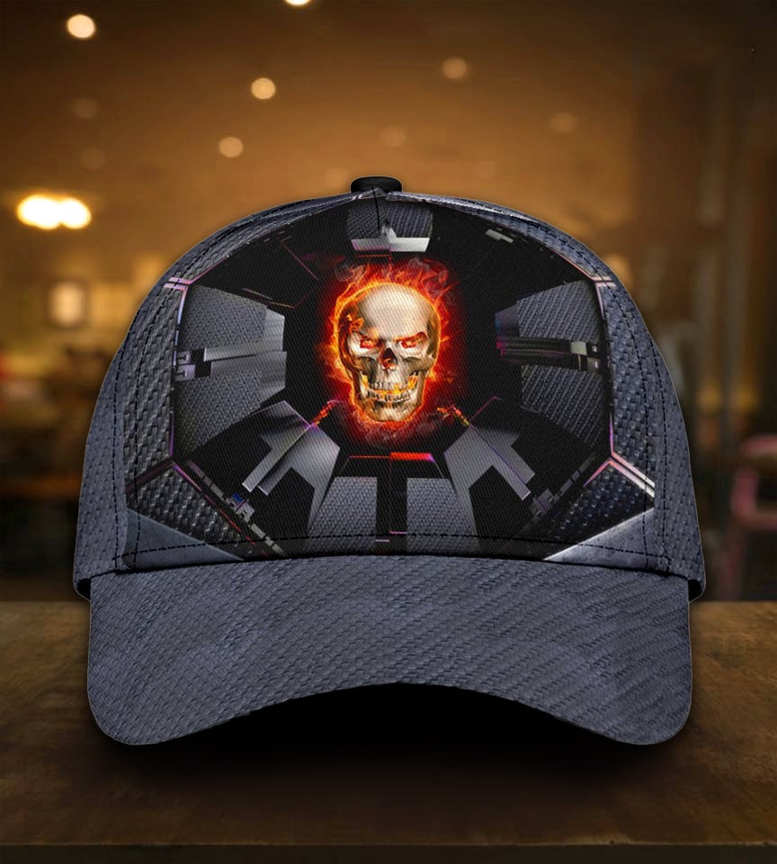 Skull Fire Hexagonal Style – Classic Cap