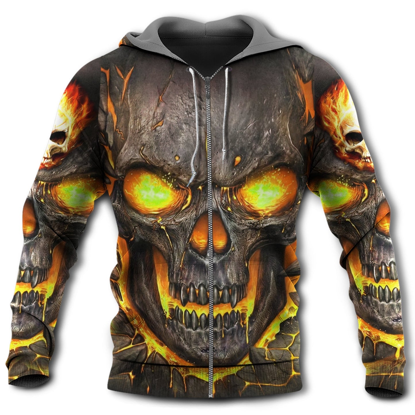 Skull And Fire Power Style - 3D Hoodie