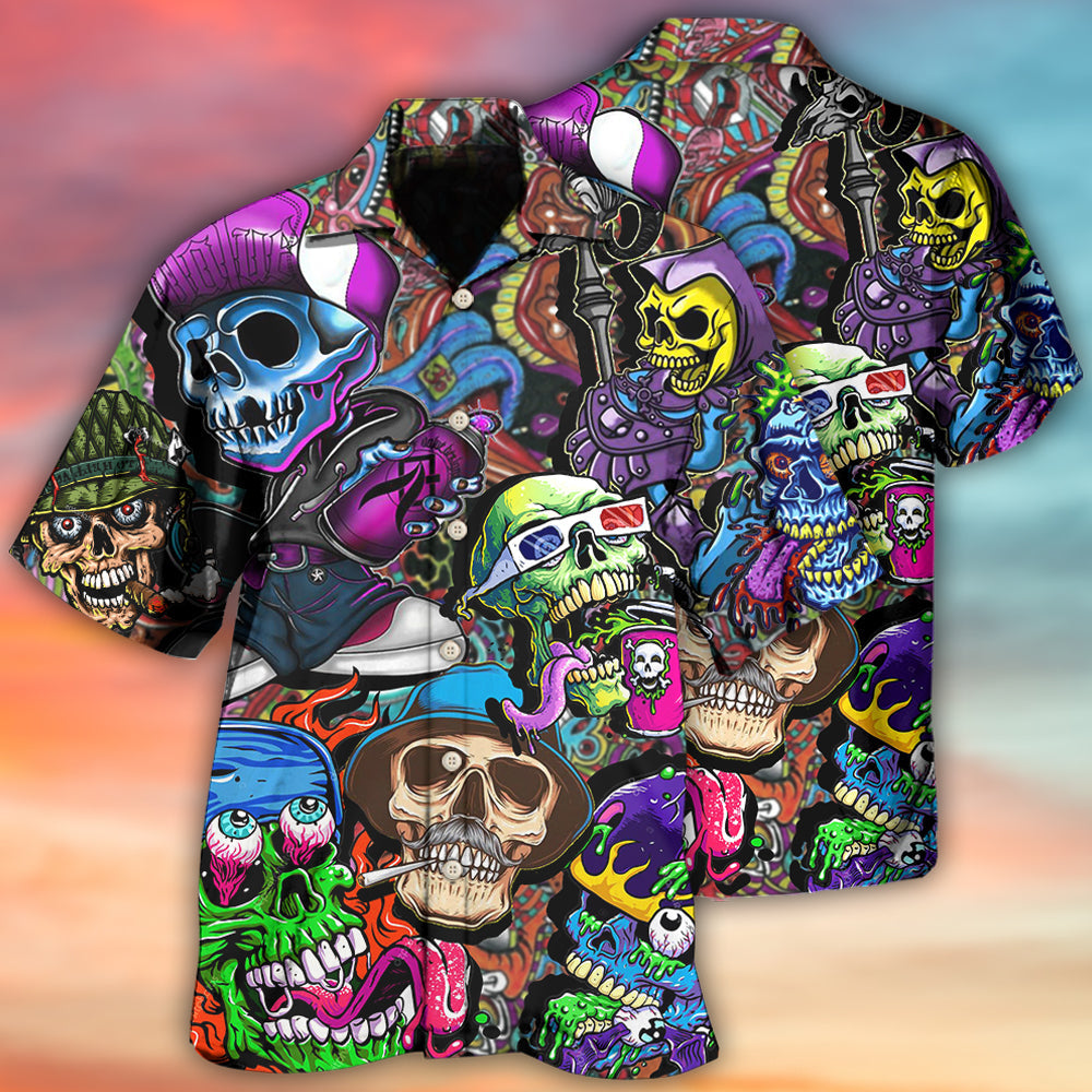 Skull Colorful Artistic Style Pattern – Hawaiian Shirt