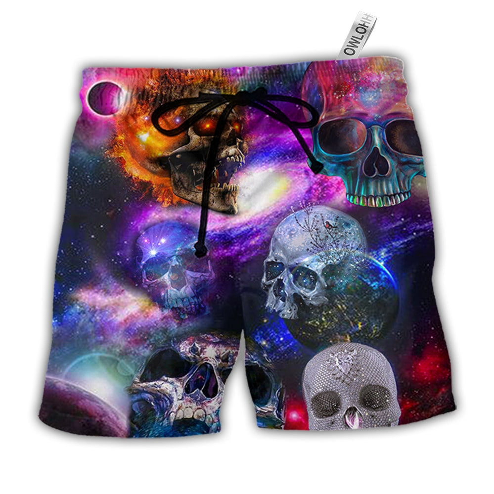 Beach Short / Adults / S Skull So Amazing Galaxy Style - Beach Short - Owls Matrix LTD