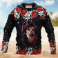 Skull Girl Red Rose Style - 3D Hoodie