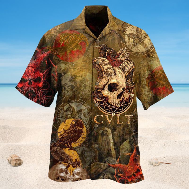 Skull Not Today Satan Edition – Hawaiian Shirt