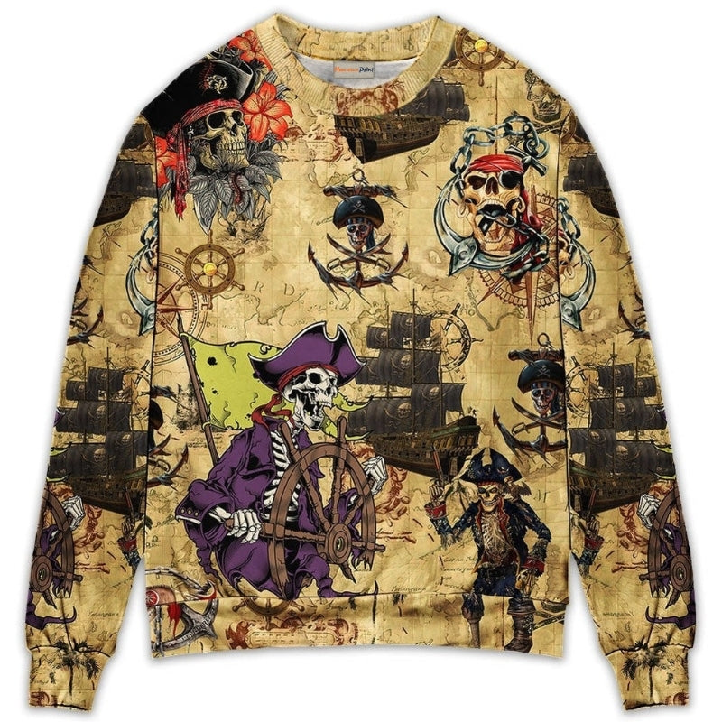 Skull Pirate Dark Adventure Style – Sweater - Ugly Christmas Sweater