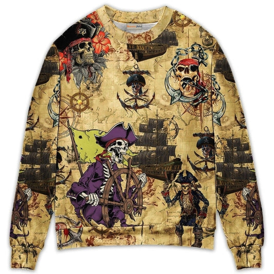 Skull Pirate Dark Adventure Style – Sweater - Ugly Christmas Sweater