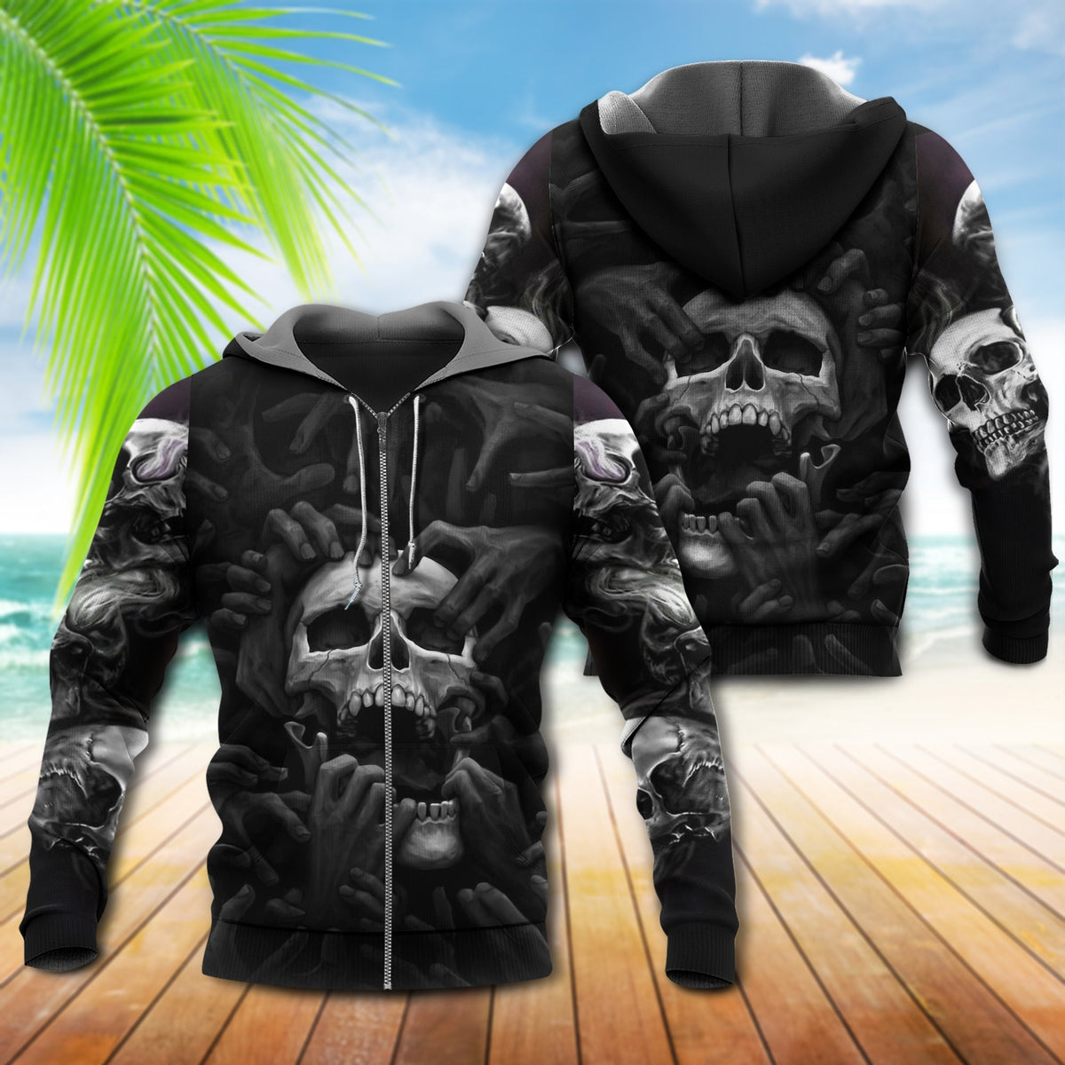 Skull Scream Dark Art Style - 3D Hoodie3