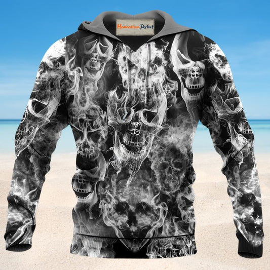 Skull Smoke Dark Life Quote Art – 3D Hoodie