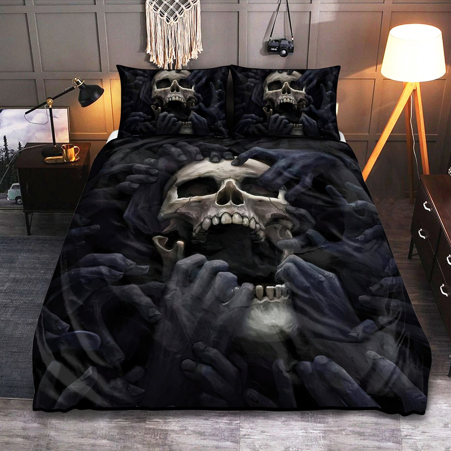Skull Scream Horror Bedding Cover For Gothic Bedroom Decor