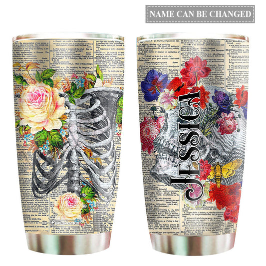Skull And Floral In My Mind Personalized 20 Oz Tumbler