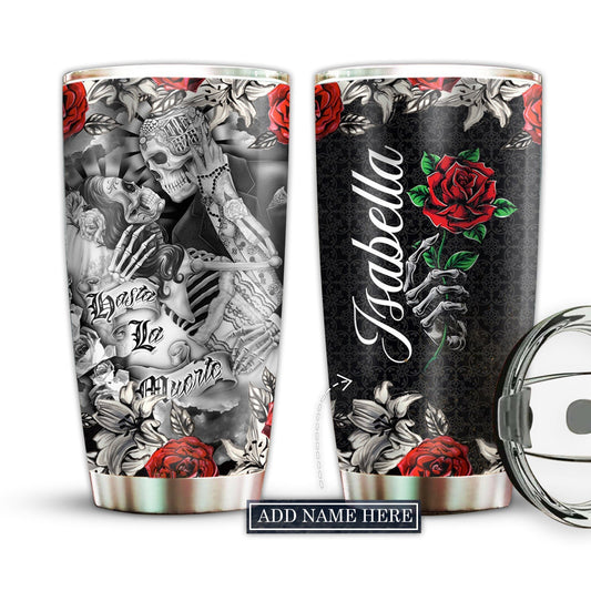 Skull Couple Love With Rose Personalized 20 Oz Tumbler