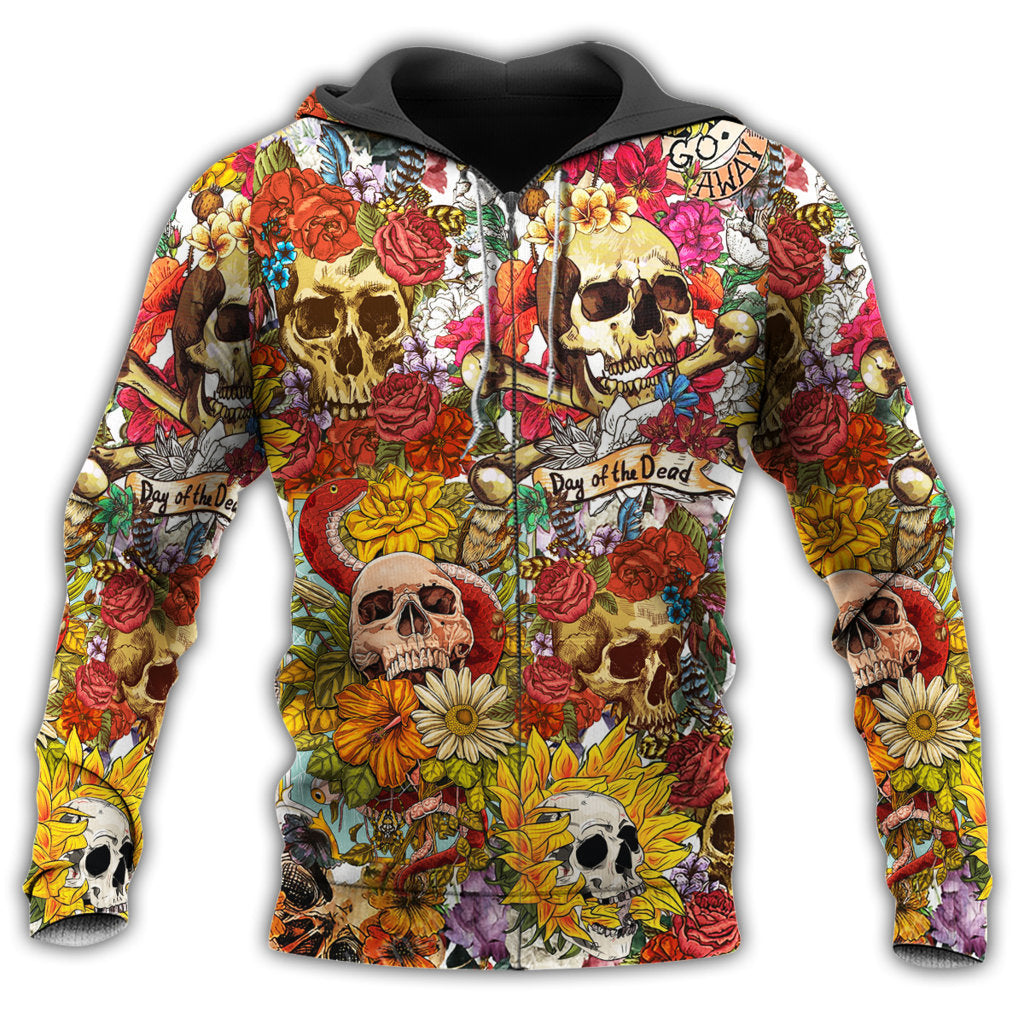 Day Of The Dead Skull Floral - 3D Hoodie